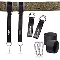 Overmont 2 Pcs Hamaca Correas para Arbol Colgante Cuerda de Columpio Camping Accesorios Sujetar Cinturón de Suspensión…